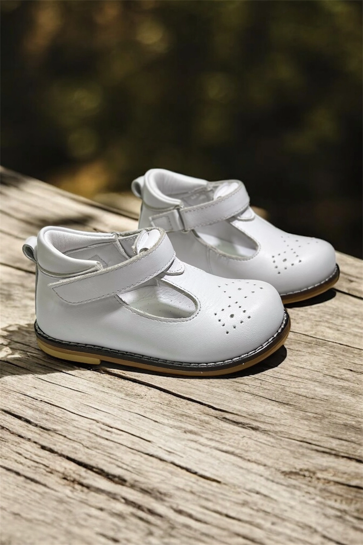 Hakiki Deri Cırtlı Ortopedik İlkadım Ayakkabı Beyaz CV-474