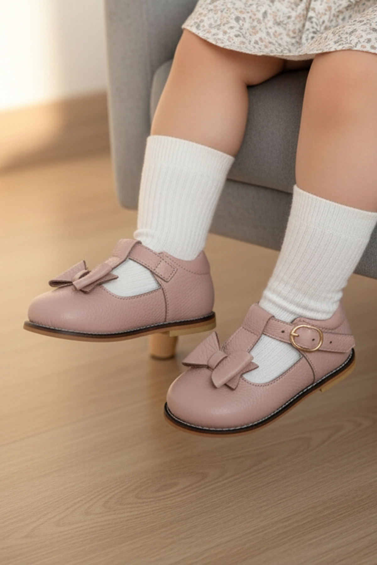 Hakiki Deri Ortopedik İlkadım Ayakkabı Pudra CV-468