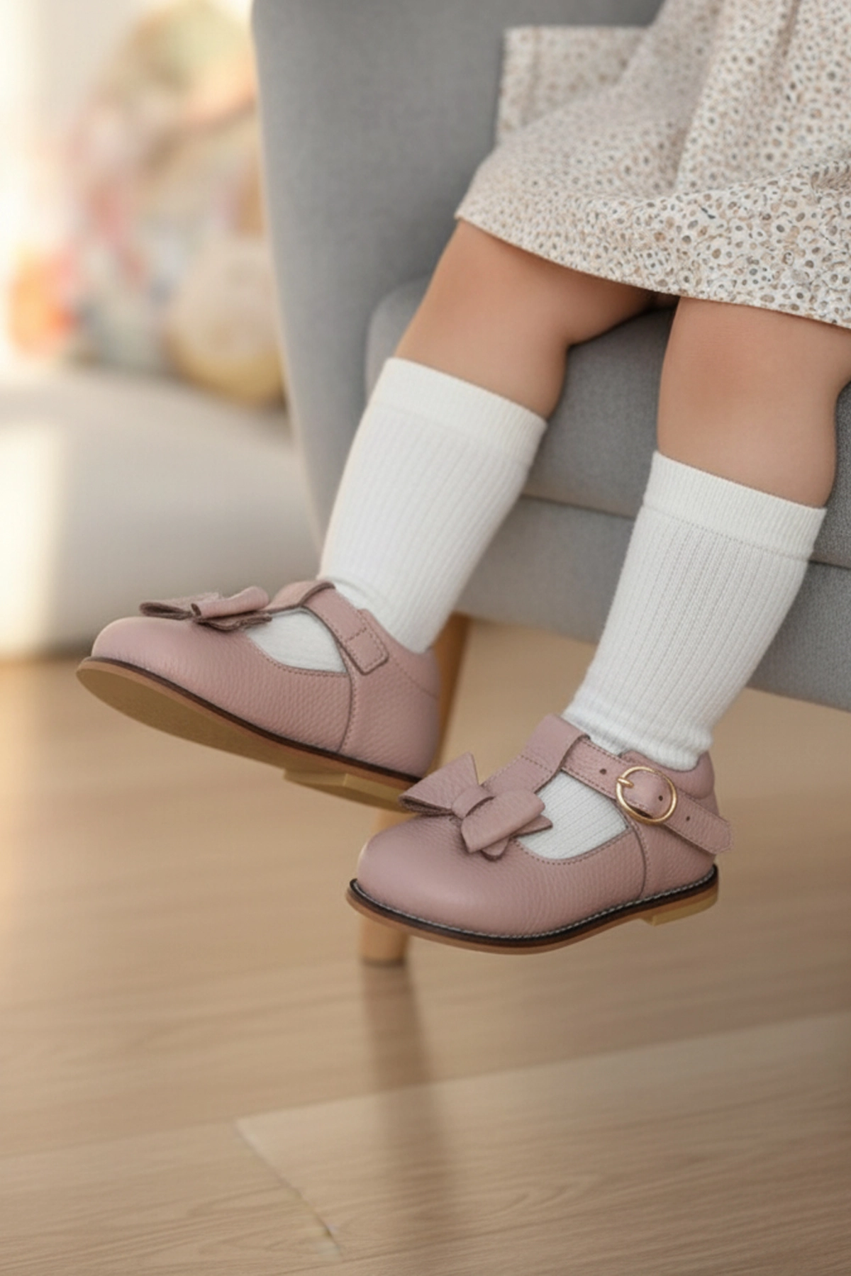 Hakiki Deri Ortopedik İlkadım Ayakkabı Pudra CV-468