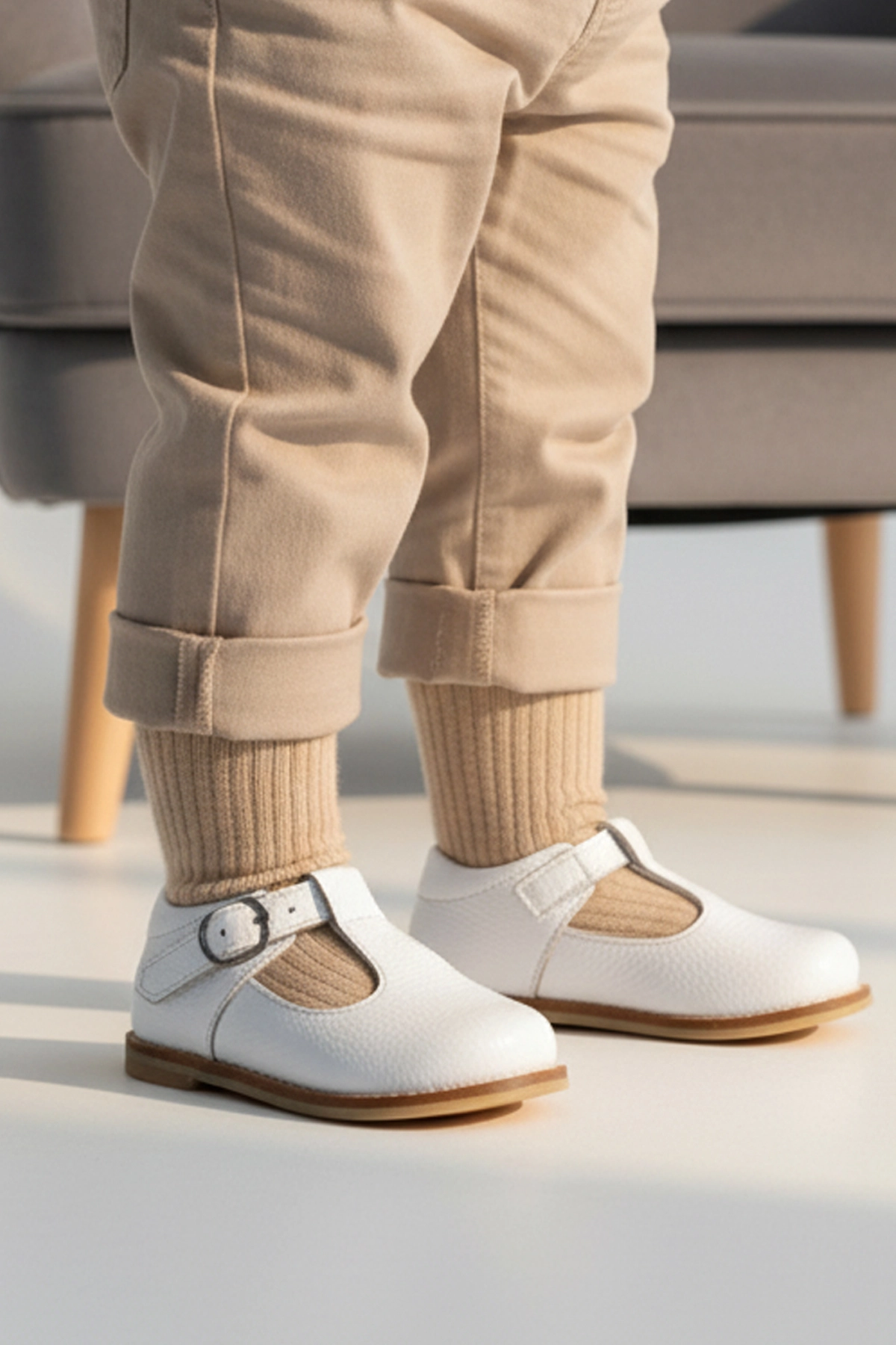 Hakiki Deri Ortopedik İlkadım Ayakkabı Beyaz CV-479