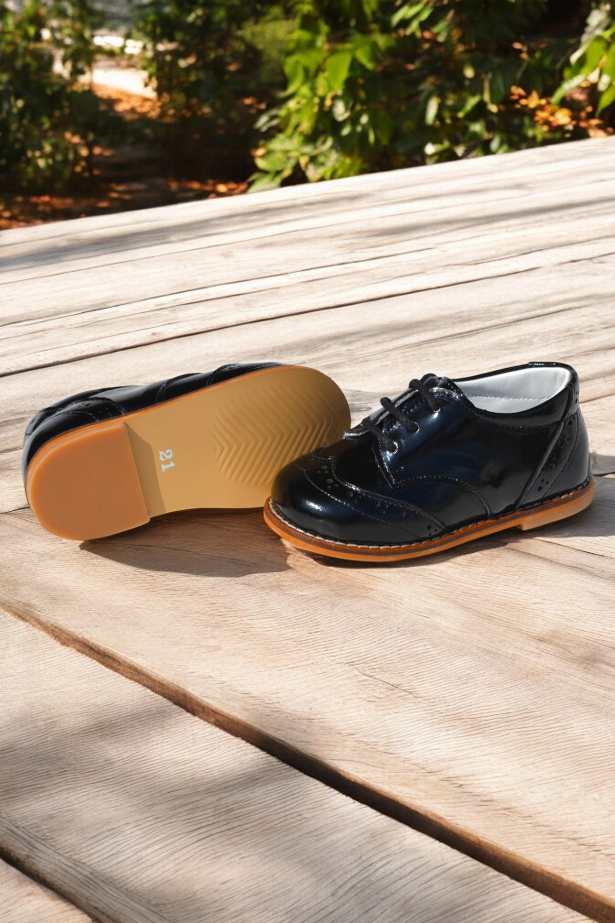 Hakiki Deri Ortopedik İlkadım Ayakkabı Siyah Rugan CV-434