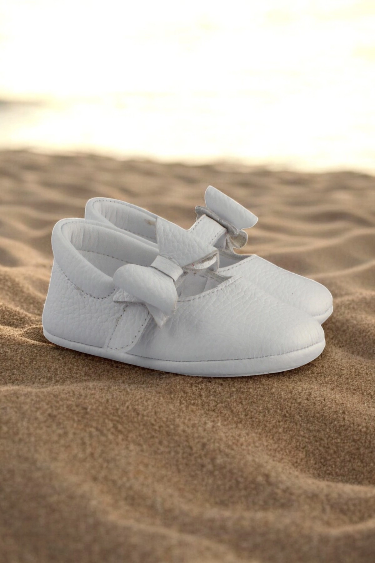 Hakiki Deri Babet Ortopedik ilkadım Bebek Ayakkabısı Beyaz CV-475