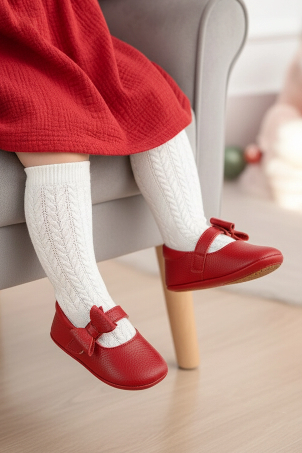 Hakiki Deri Babet Ortopedik ilkadım Bebek Ayakkabısı Kırmızı CV-476