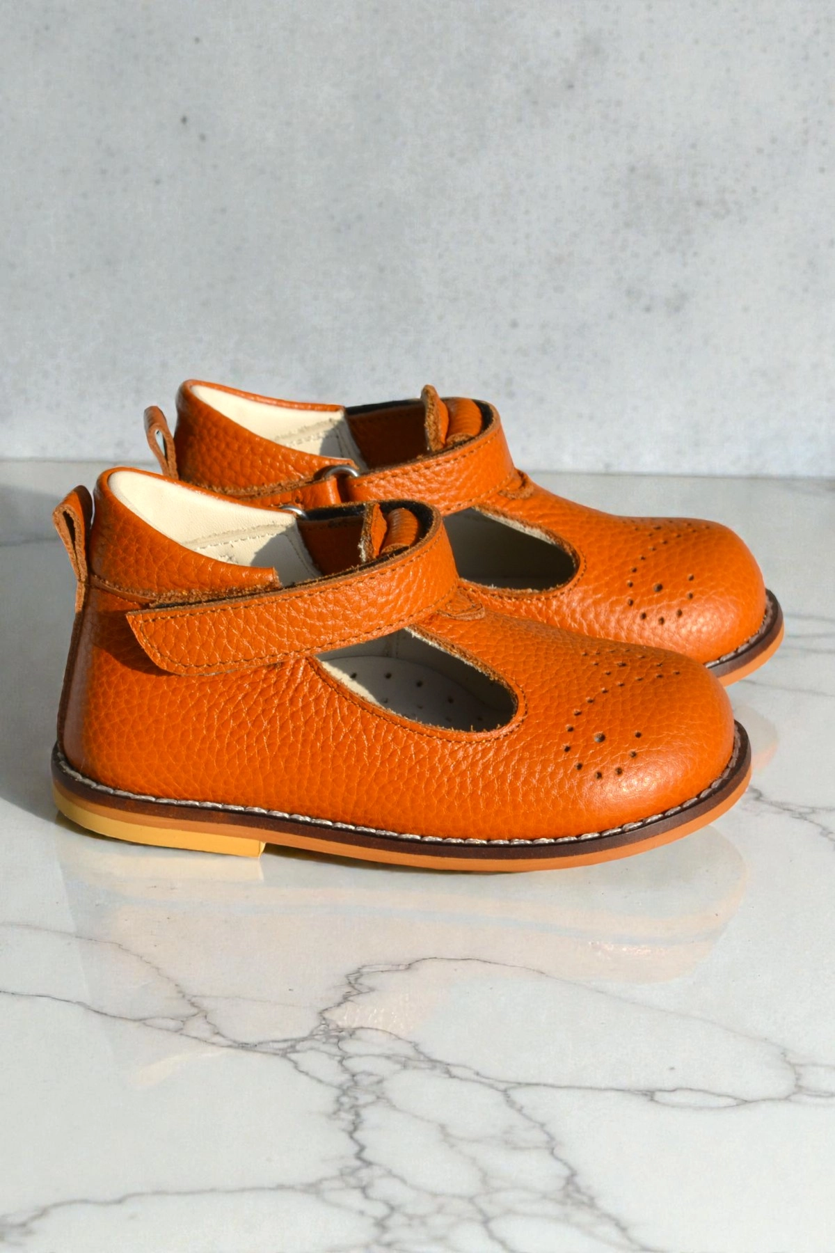 Hakiki Deri Cırtlı Ortopedik İlkadım Ayakkabı Taba CV-481