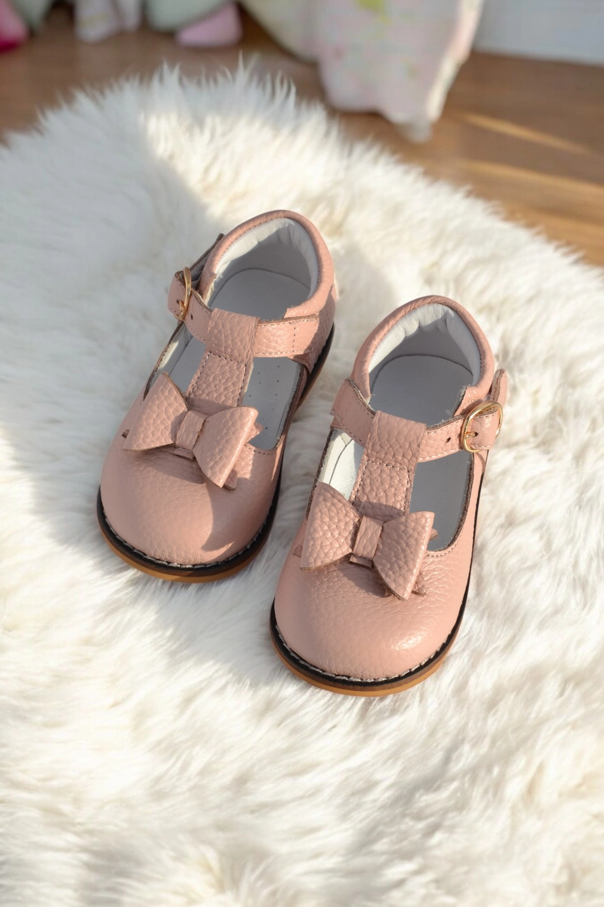 Hakiki Deri Ortopedik İlkadım Ayakkabı Pudra CV-468