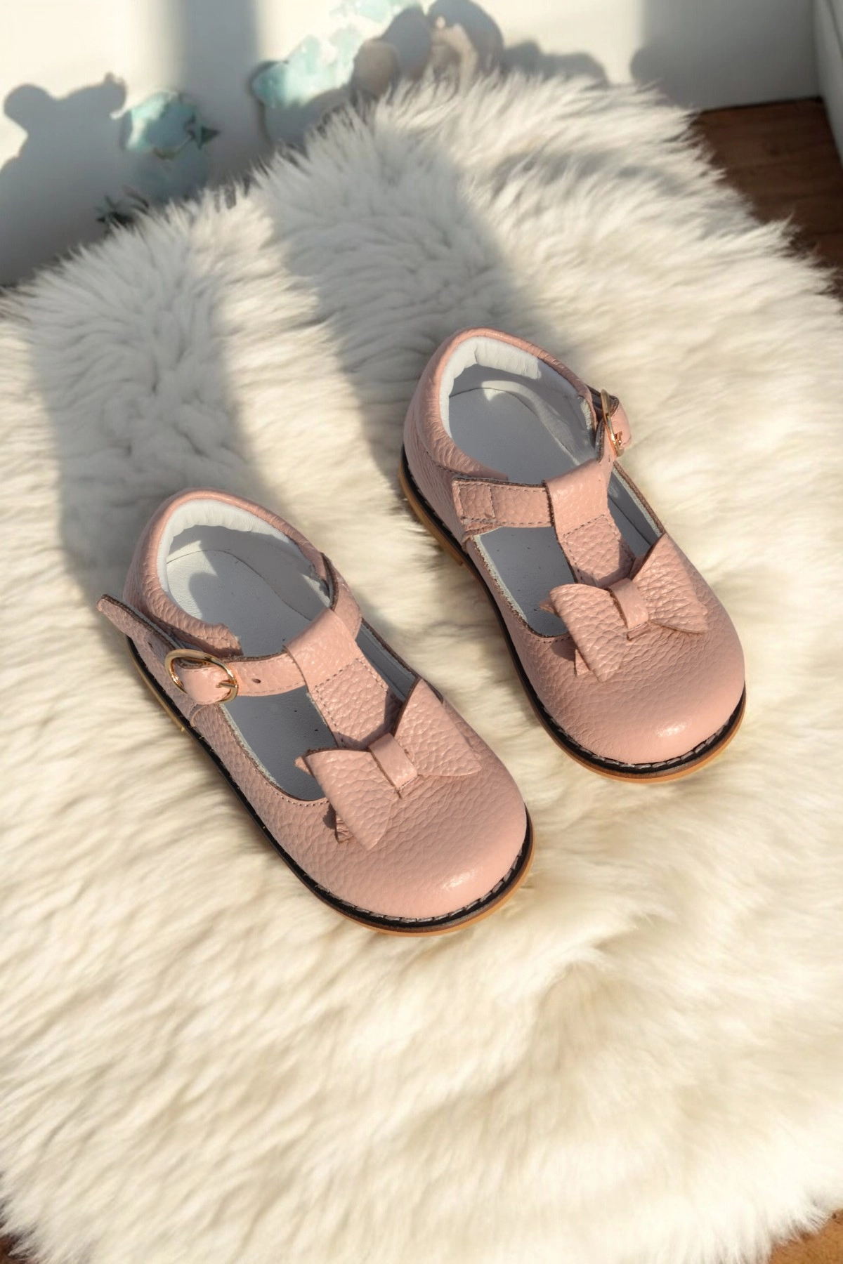 Hakiki Deri Ortopedik İlkadım Ayakkabı Pudra CV-468