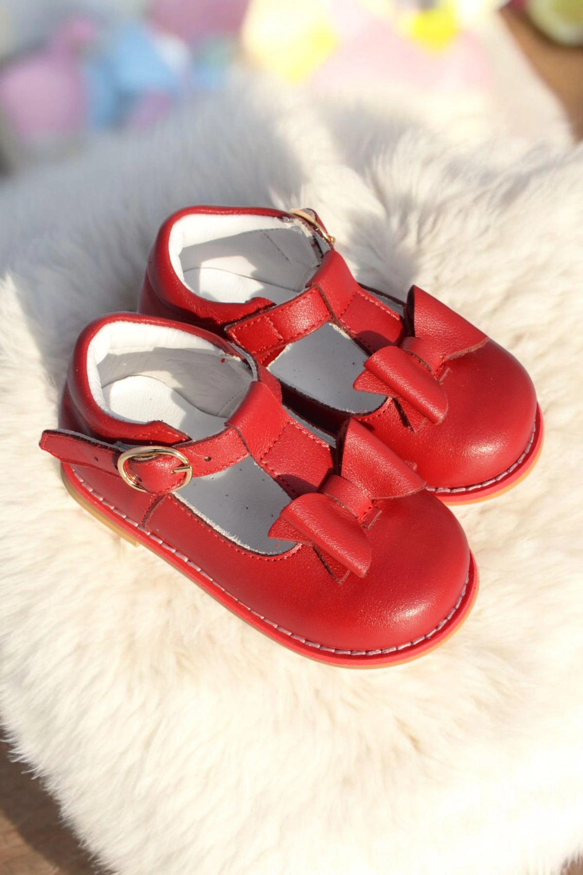 Hakiki Deri Ortopedik İlkadım Ayakkabı Kırmızı CV-472