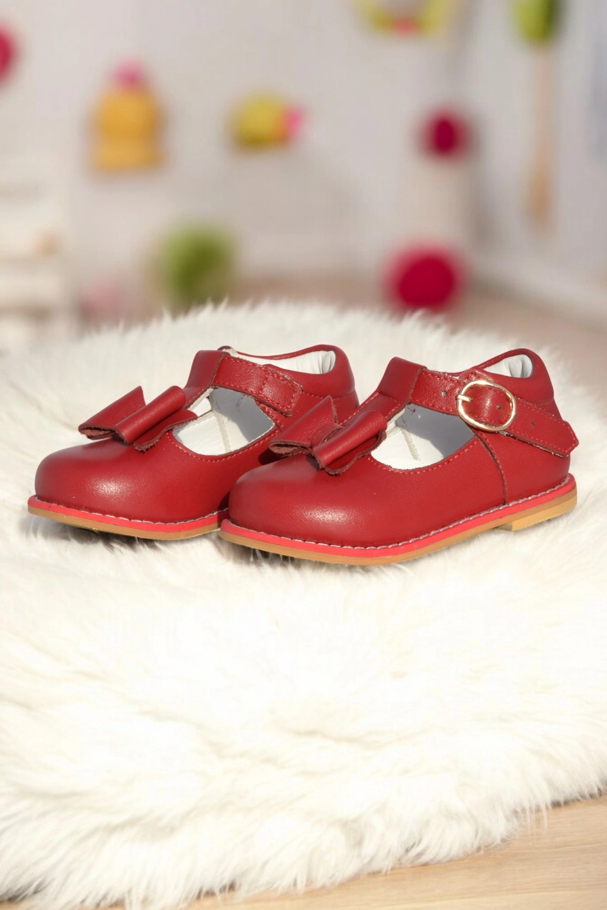 Hakiki Deri Ortopedik İlkadım Ayakkabı Kırmızı CV-472