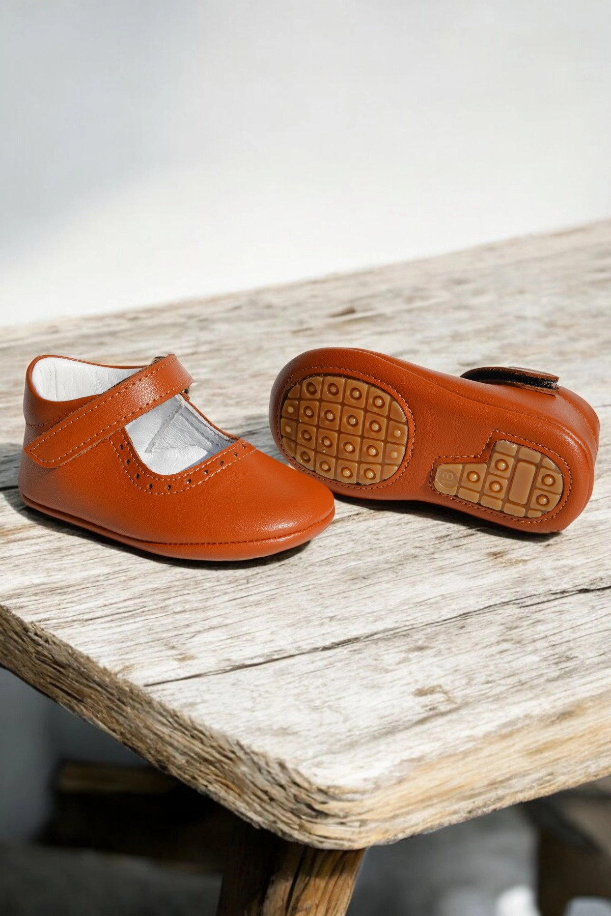 Hakiki Deri Cırtlı Ortopedik ilkadım Bebek Ayakkabısı CV-449