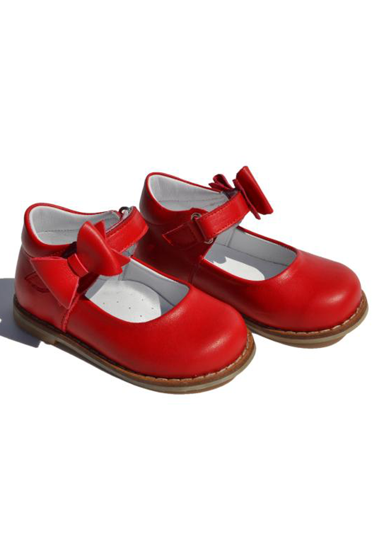 Hakiki Deri  Cırtlı Ortopedik İlkadım Ayakkabı Kırmızı CV-340