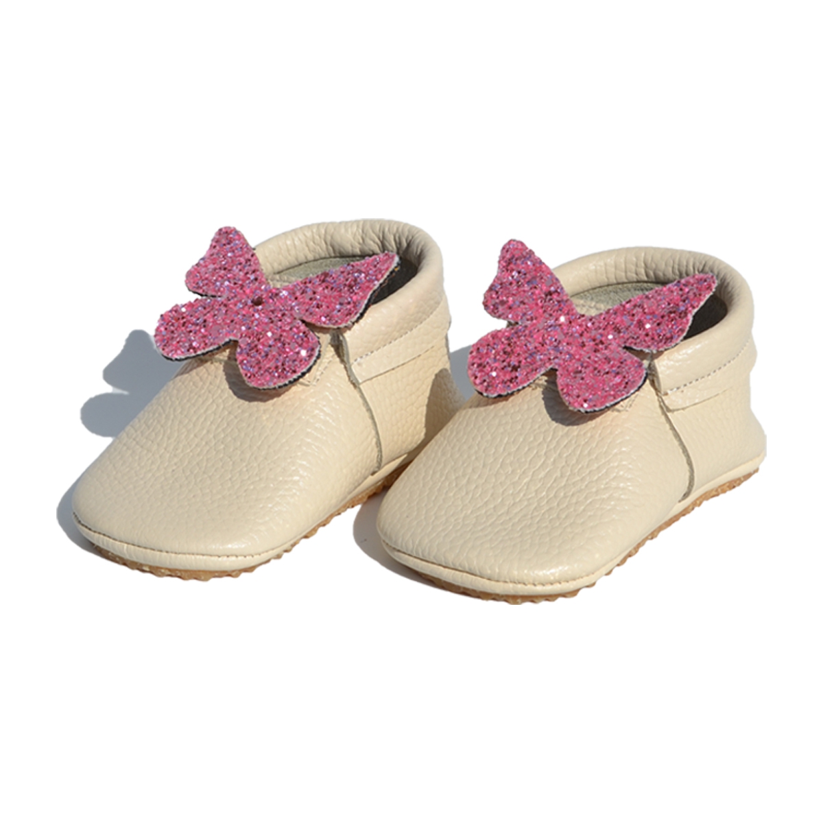 Sihirli İsimli Tabanlı Makosen Bebek Ayakkabısı Bej CV-349