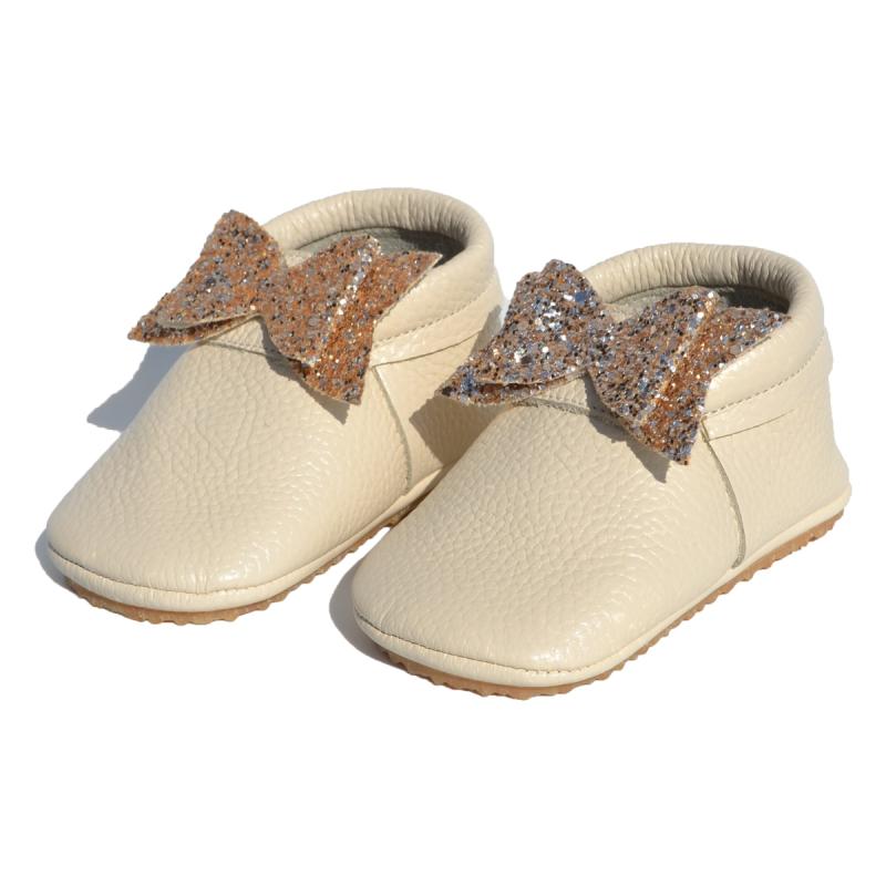 Sihirli İsimli Tabanlı Makosen Bebek Ayakkabısı Bej CV-349