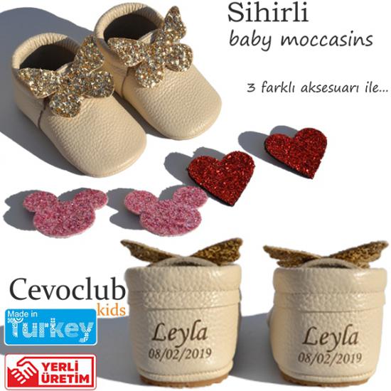Sihirli İsimli Tabanlı Makosen Bebek Ayakkabısı